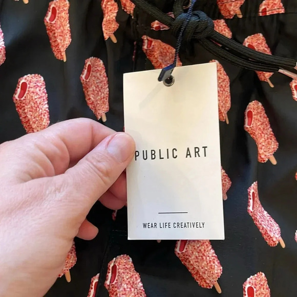 Public Art Men’s Ice Cream Print Swim Trunks mesh Lined XXL 2XL NWT - Picture 7 of 9